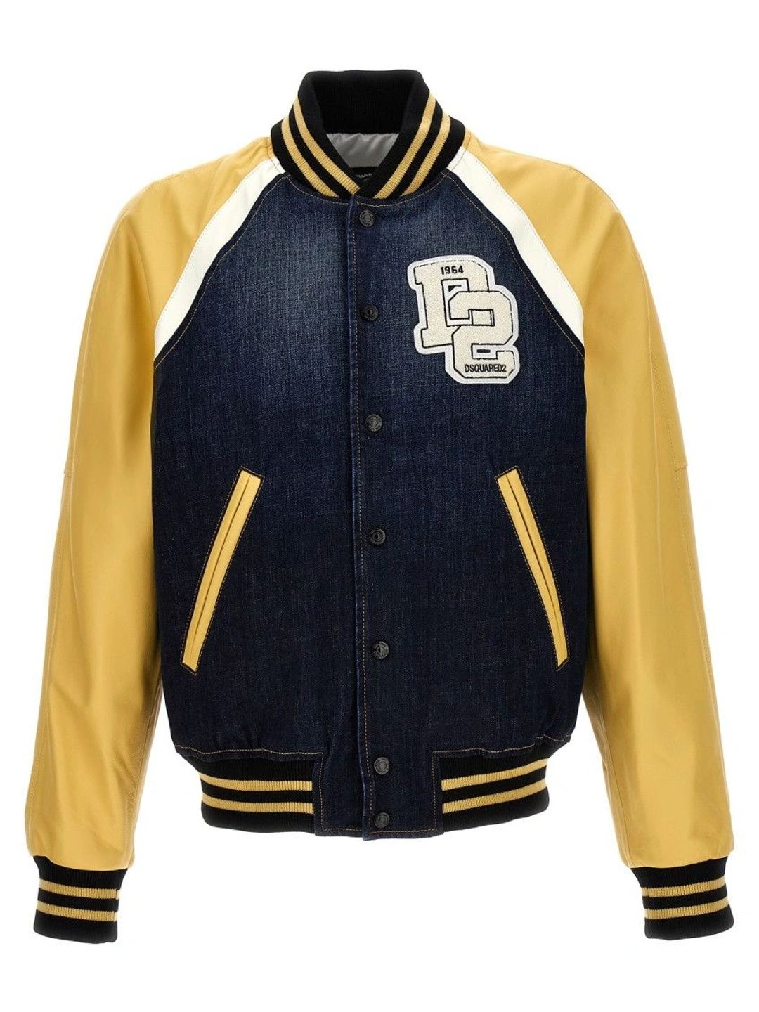 Dsquared2 Men Brand Logo Colourblocked Varsity Jacket with Embroidered-picture-18