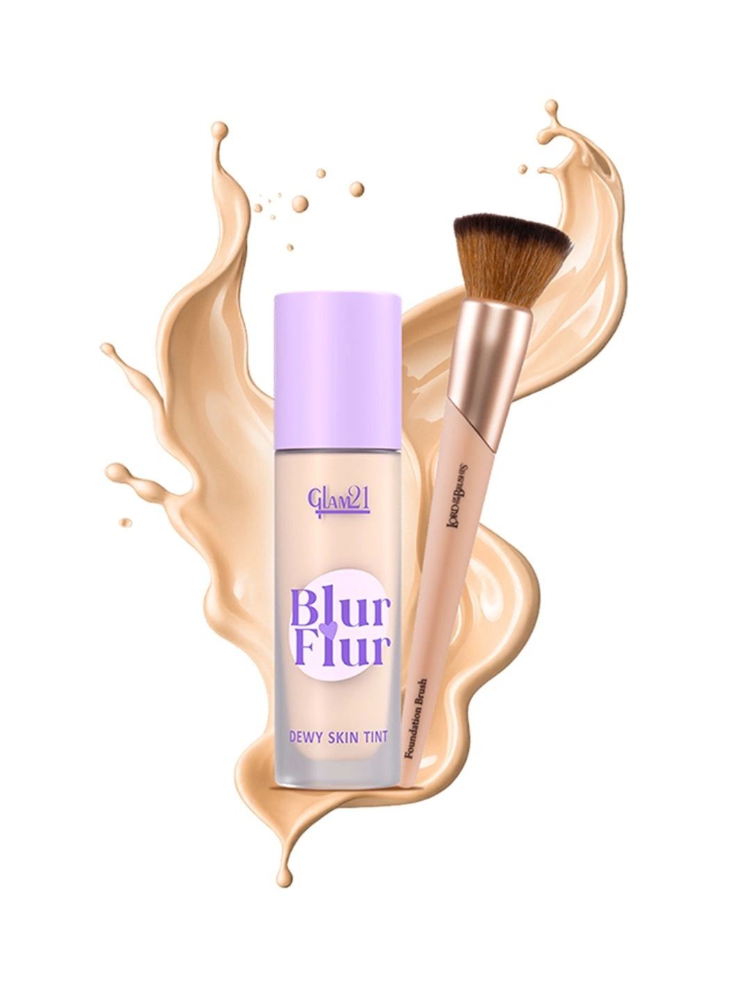 GLAM21 Blur Flur Skin Dewy Skin Tint Foundation - 30 g With Foundation Brush-picture-2