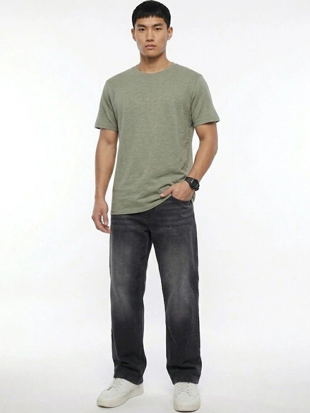 HERE&NOW Men Relaxed Fit Mid-Rise Stretchable Jeans