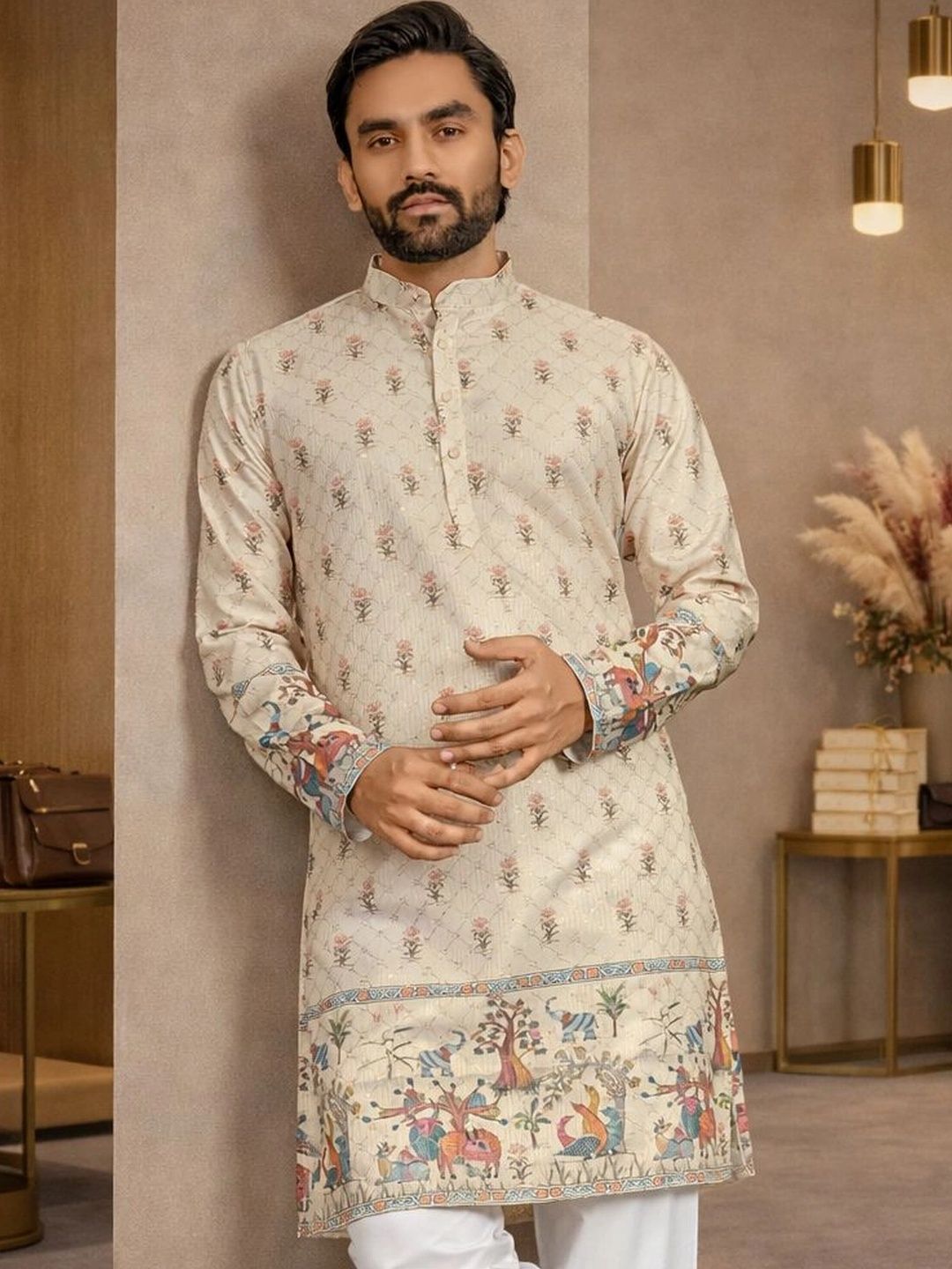 CELLUX Men Ethnic Motifs Printed Kurta-picture-23