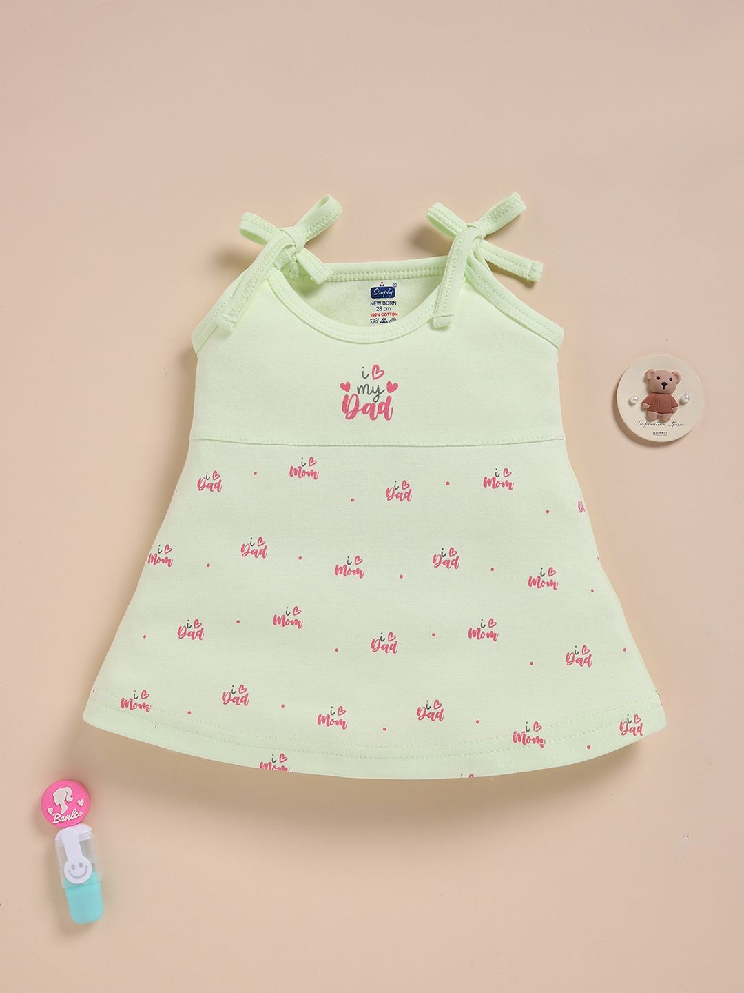 Simply Printed Tie-Up Neck Pure Cotton A-Line Dress-picture-18