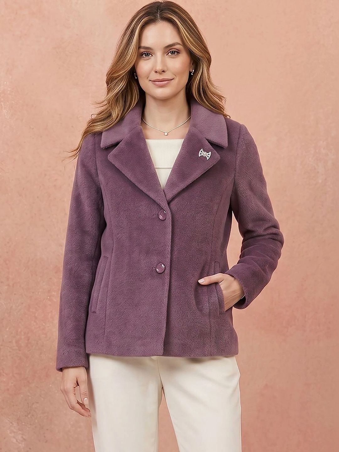 GFO Notched Lapel Single-Breasted Tailored Fit Blazers-image-35