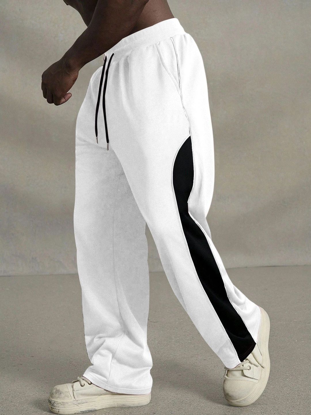 RAJOVATI Men Wide Leg Colourblocked Training Track Pants-picture-21