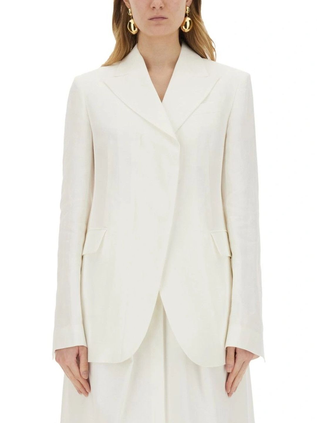 Sportmax White Notched Lapel Blazer-picture-24
