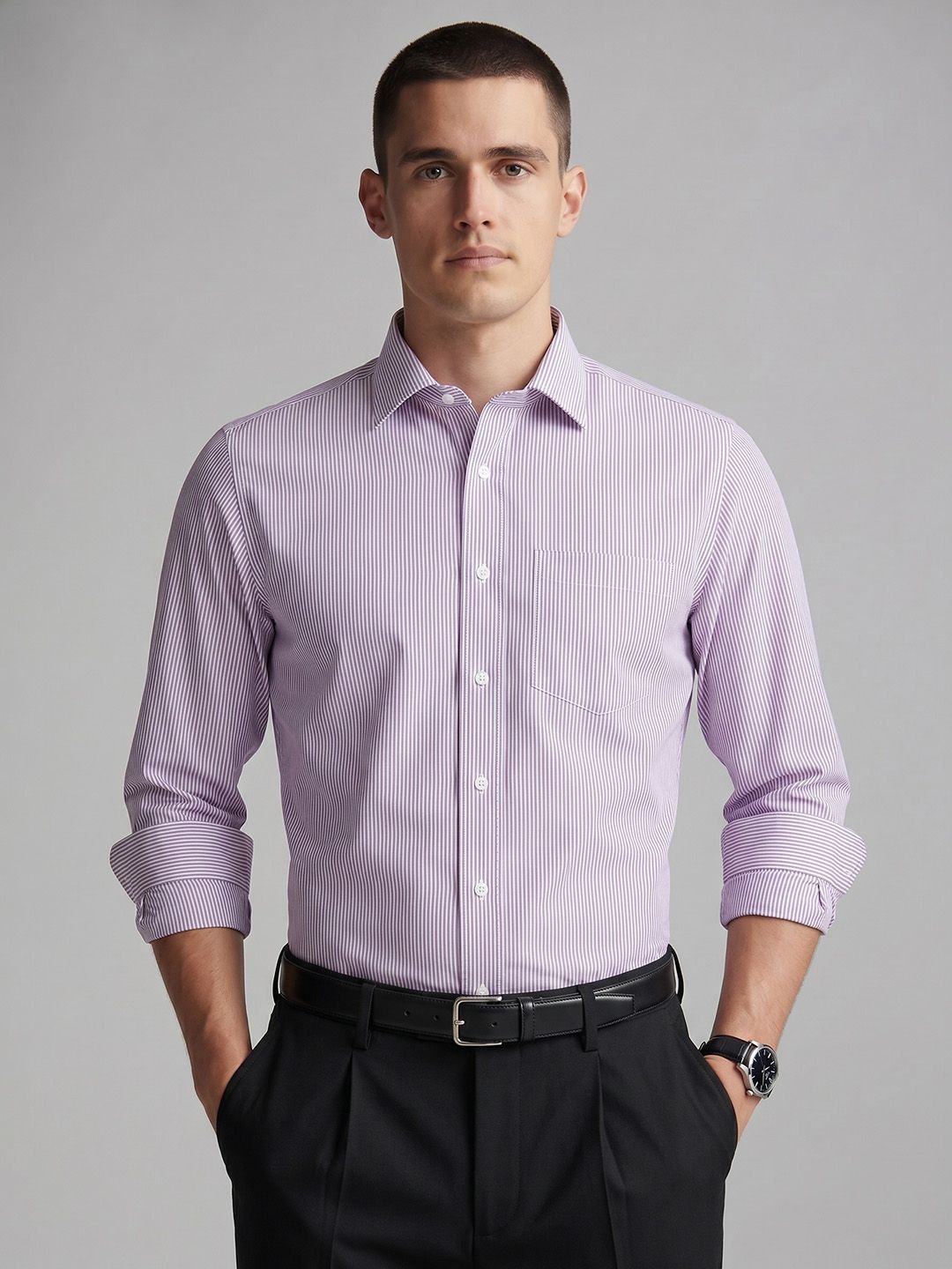 Van Heusen Slim Fit Striped Formal Shirt-picture-53