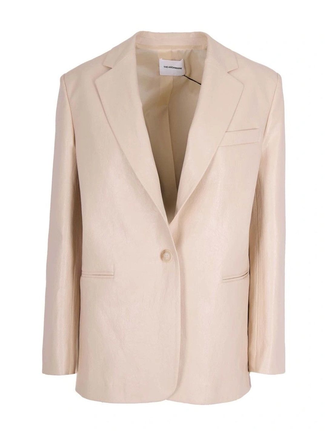 The Andamane Beige Solid Notched Lapel Blazer-picture-12