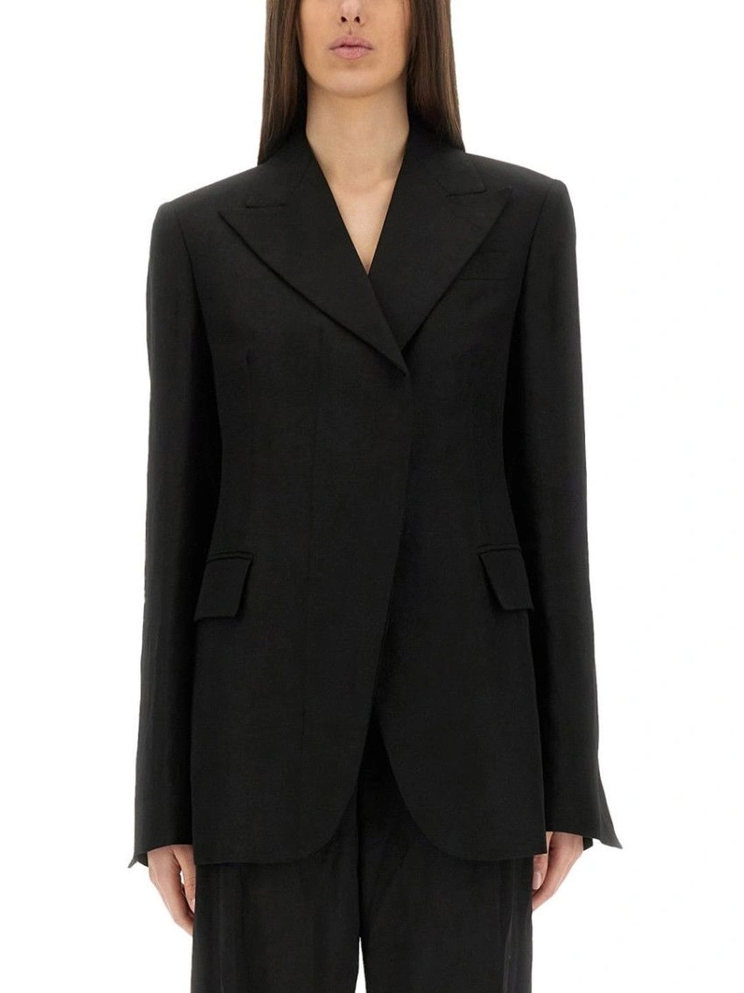 Sportmax Black Notched Lapel Blazers-picture-23