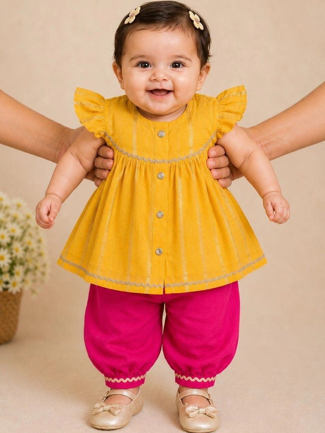pspeaches Girls Empire Chanderi Cotton Kurta with Patiala-picture-41