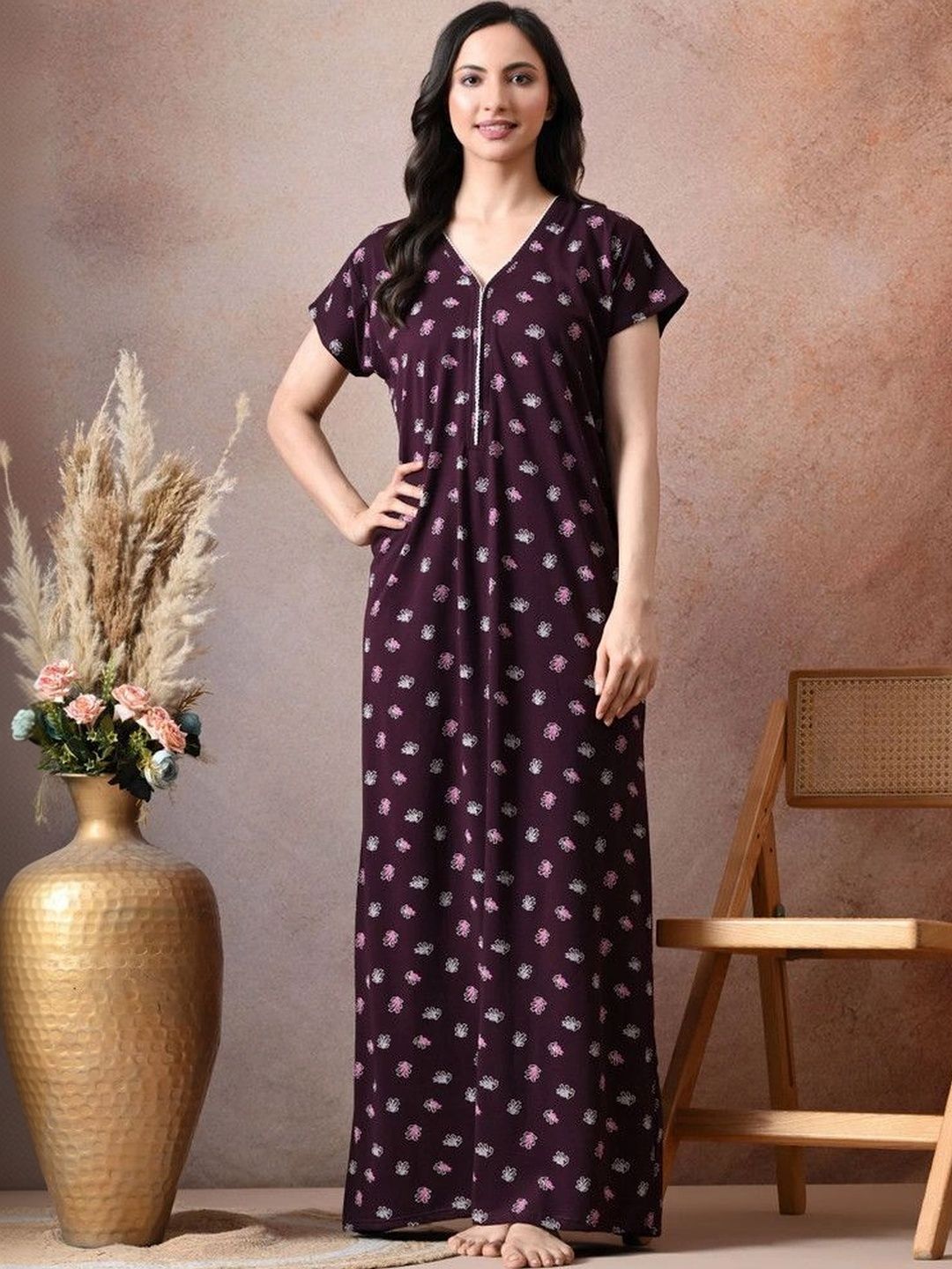 DREAMLILY Printed Maxi Nightdress-picture-36