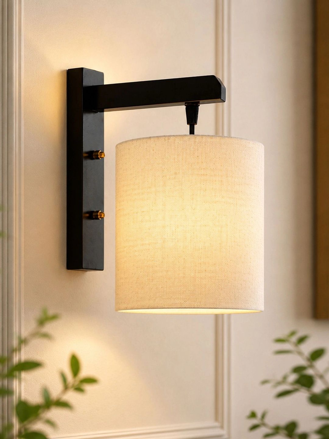 Glowhere Beige Textured Wood Contemporary Cylinder Shaped Wall Lamp-picture-21