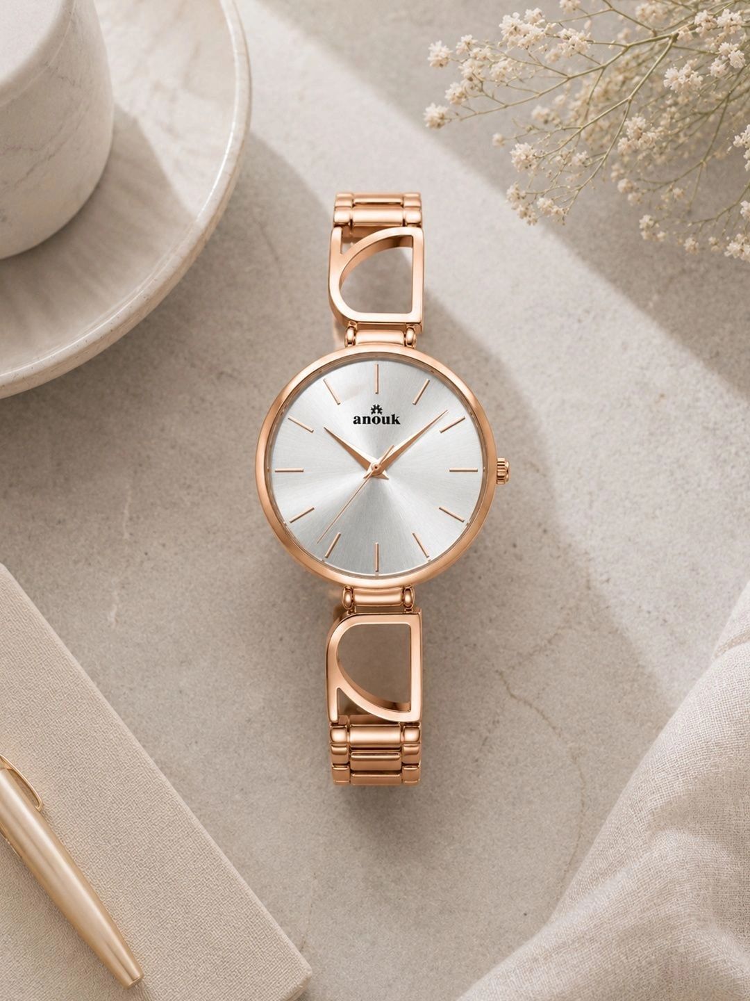 Anouk Women Dial & Stainless Steel Bracelet Style Straps Analogue Watch AN143-RGCASE-SILVDIAL-RGSTP-image-40