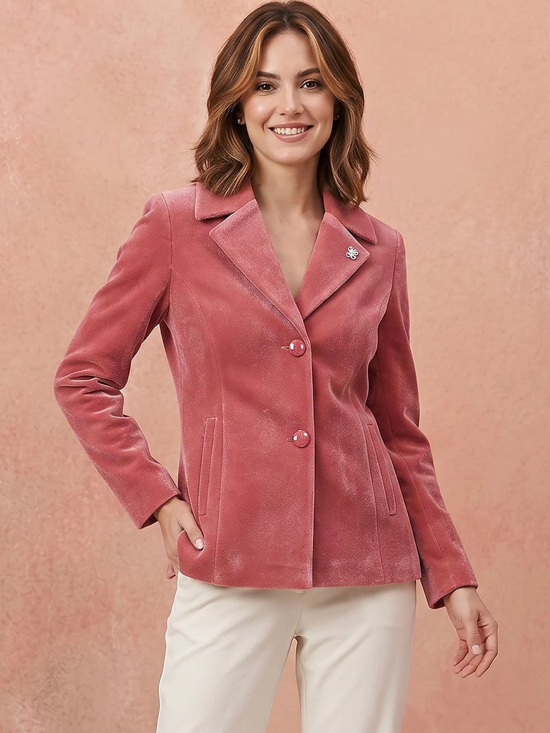 GFO Notched Lapel Single-Breasted Tailored Fit Blazers-image-22