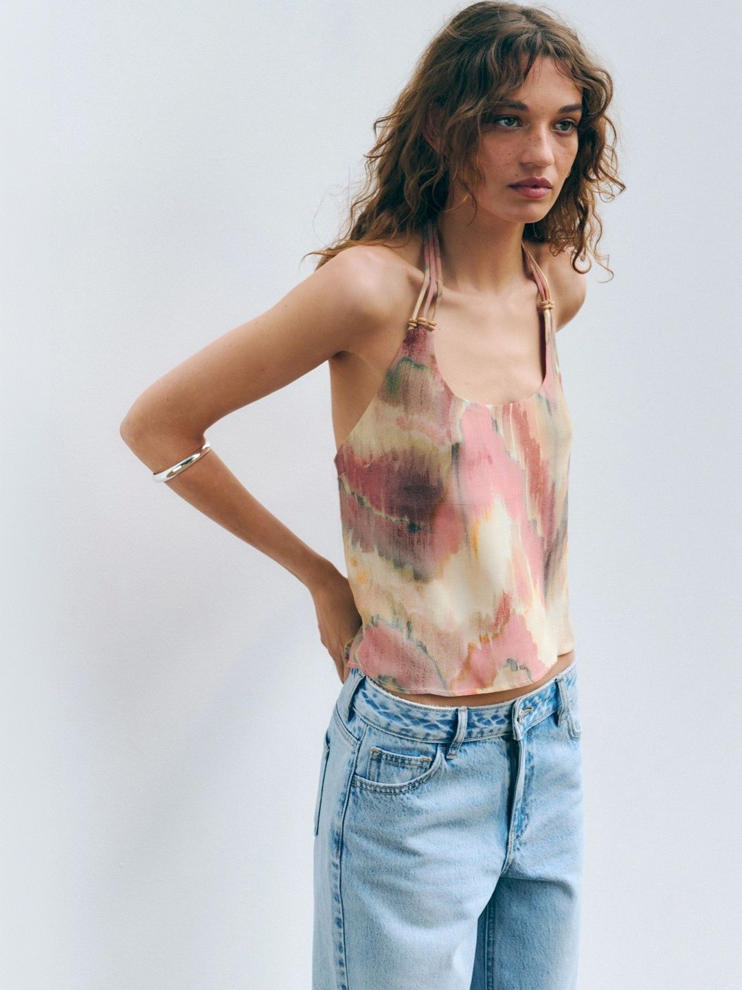 MANGO MNG Abstract Print Halter Neck Top-picture-36