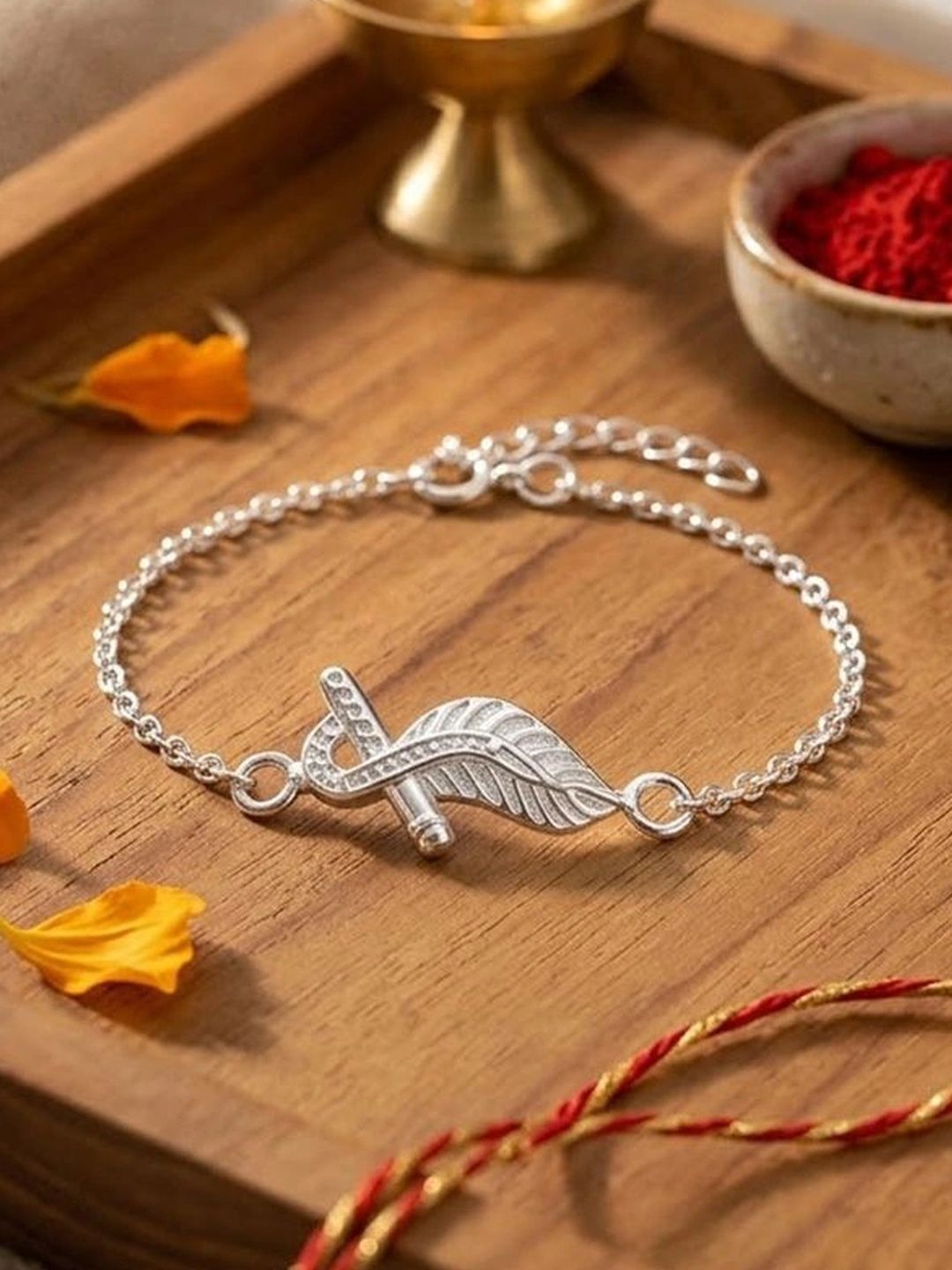 Parnika 92.5 Sterling Silver Wraparound Rakhi-picture-35