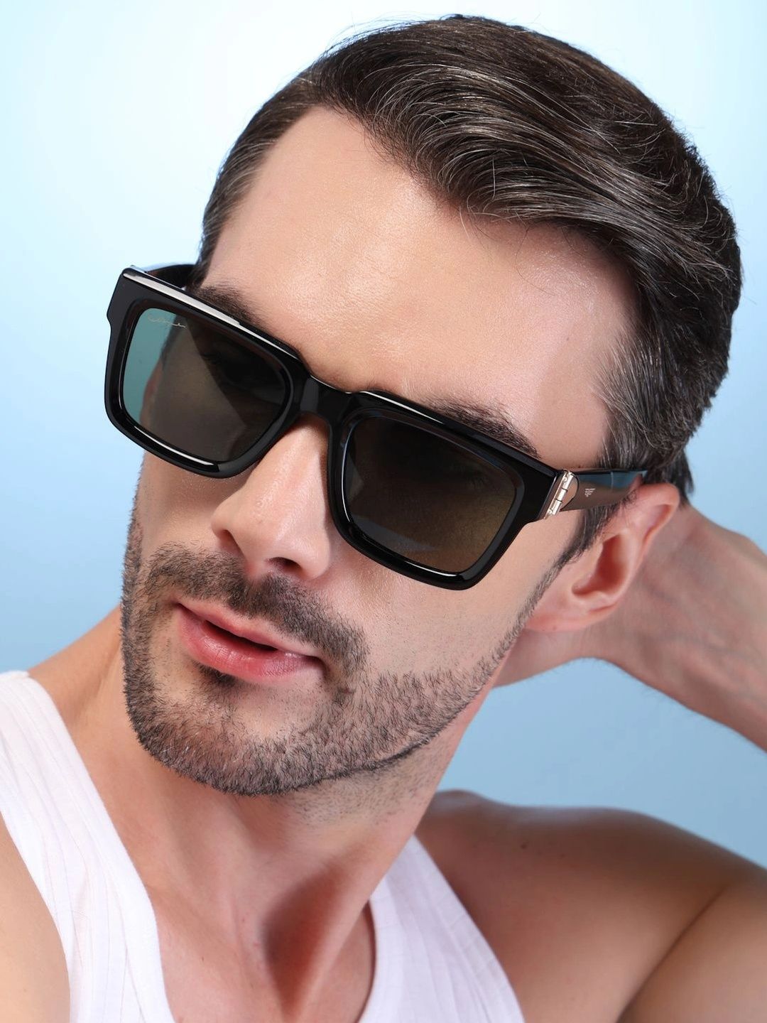 Red Tape Unisex Green Lens & Black Frame Square Sunglasses with UV Protected Lens-picture-20