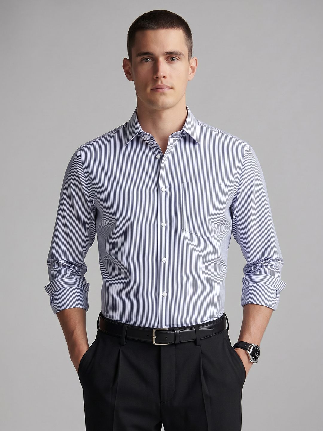 Van Heusen Slim Fit Striped Formal Shirt-picture-35