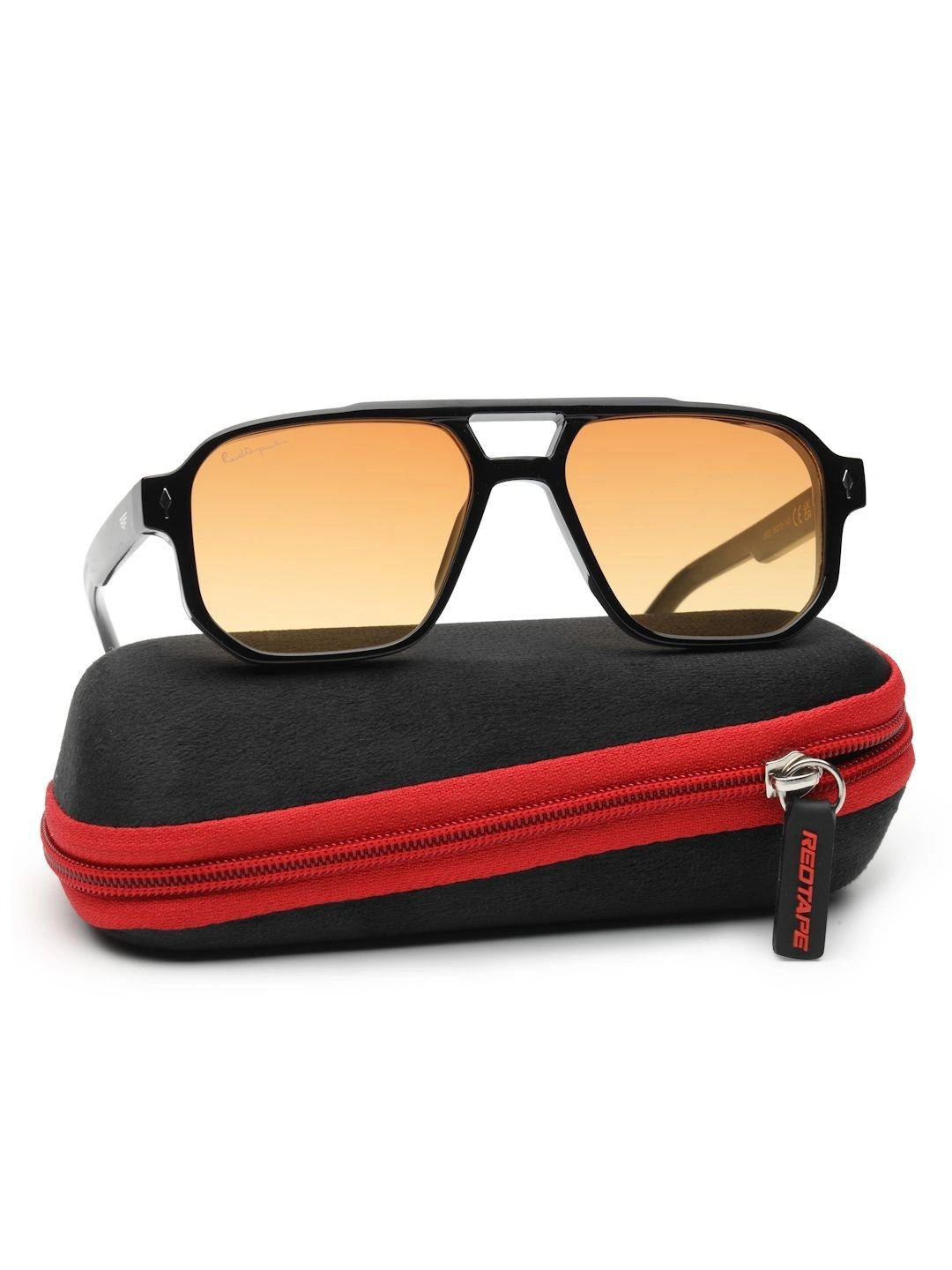 Red Tape Unisex Orange Lens & Black Frame Square Sunglasses with UV Protected Lens-picture-21