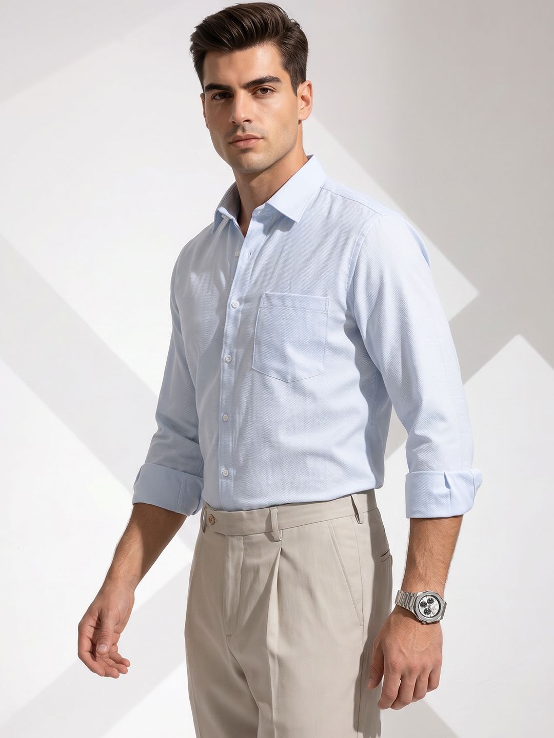 INVICTUS Self Design Slim Fit Formal Shirt-picture-36