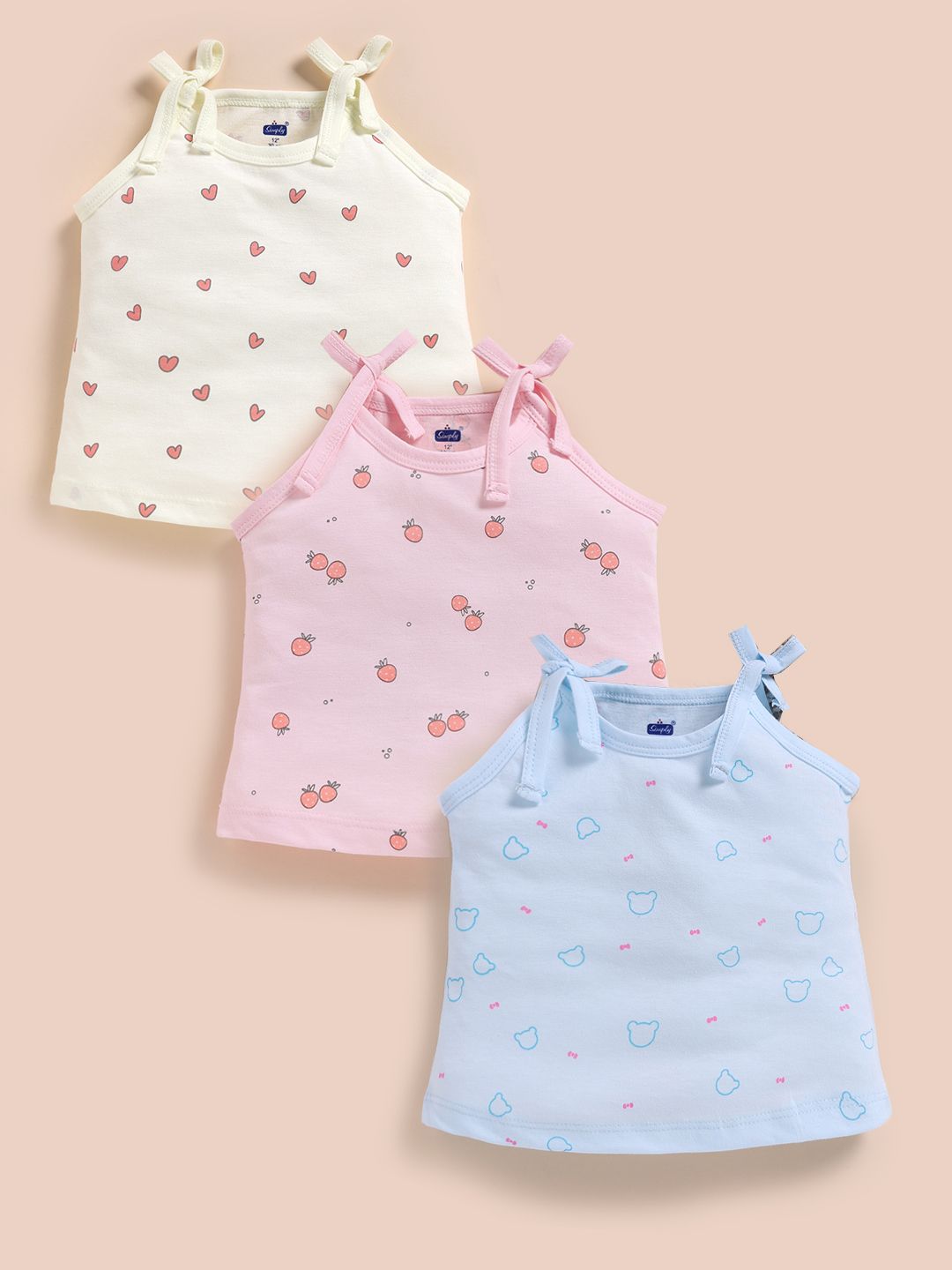 Simply Pack Of 3 Printed Pure Cotton Slips-picture-29