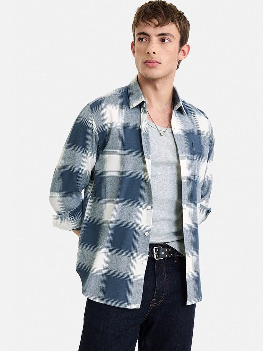 Snitch Men Buffalo Checks Checked Casual Shirt-picture-15