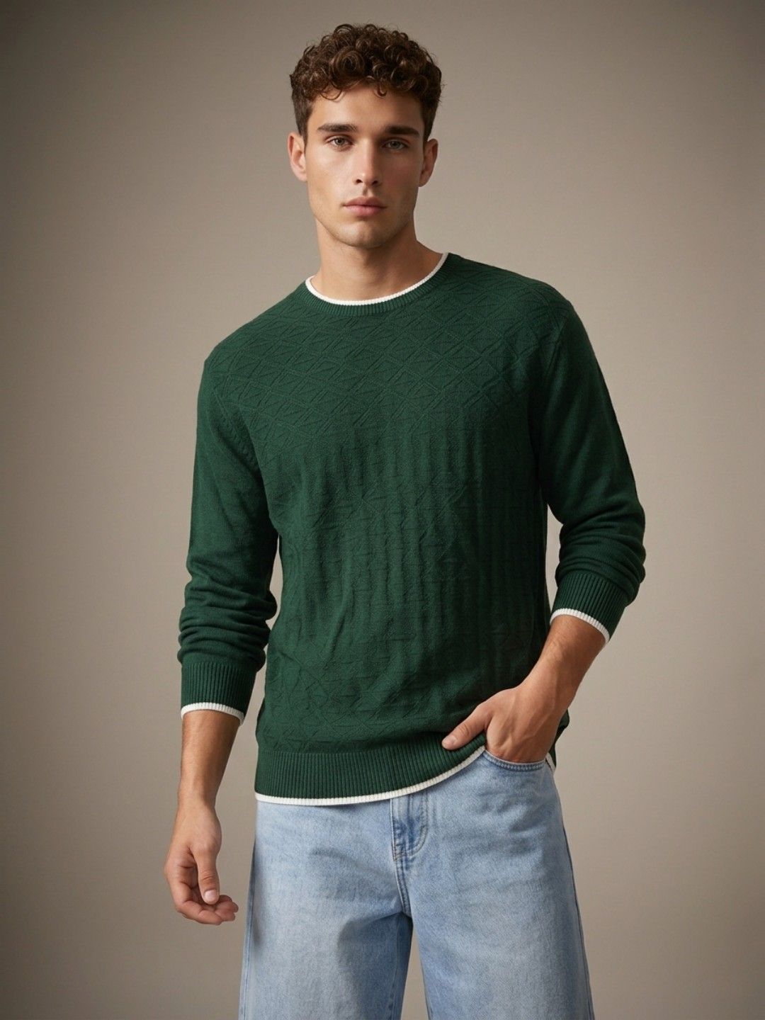 glitchez Geometric Designed Knitted Pullover-picture-57