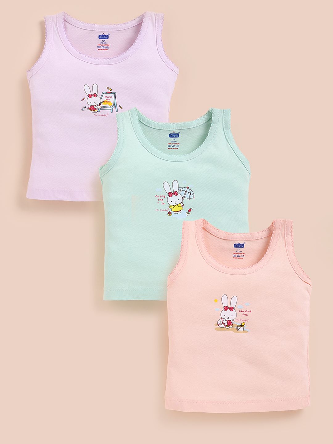 Simply Kids Girls Pack Of 3 Printed Cotton Basic-picture-54