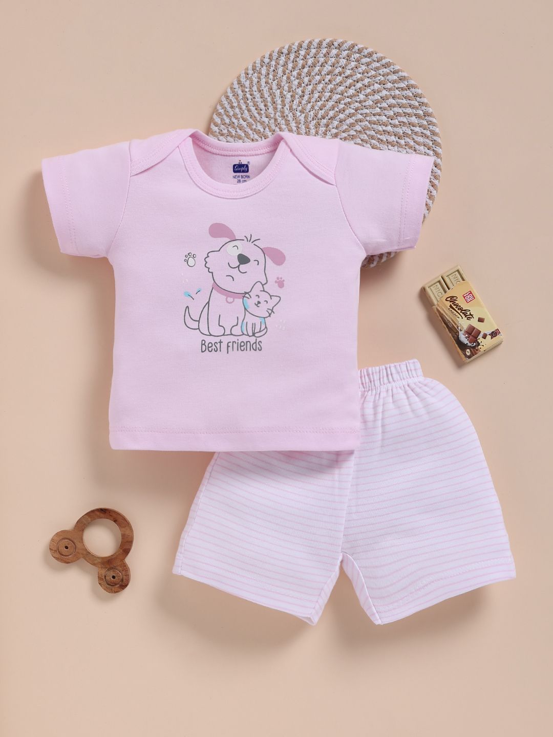 Simply Boys Printed Pure Cotton T-shirt with Shorts-picture-30