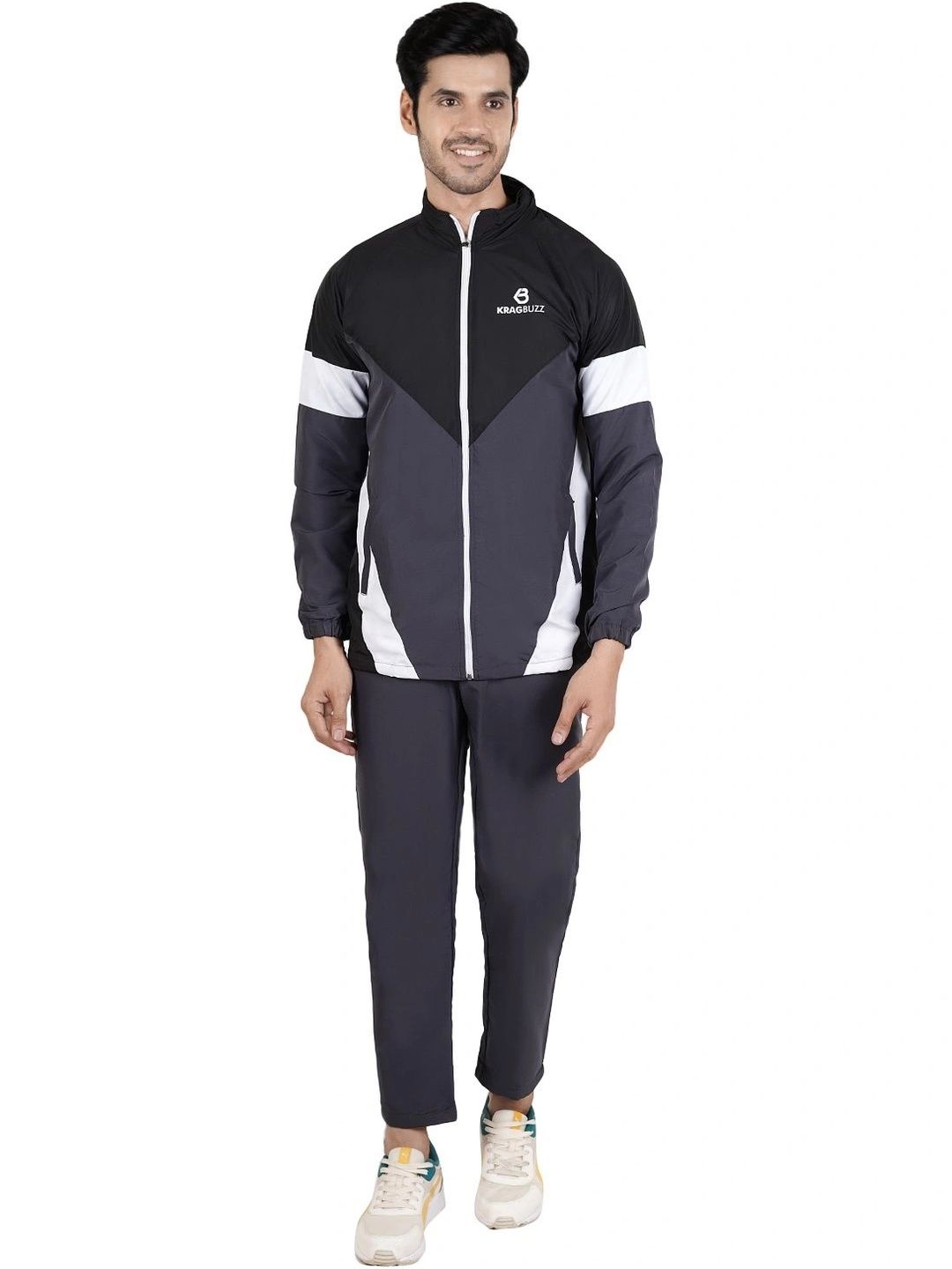 KRAGBUZZ Colourblocked Mock Collar Tracksuits-picture-12