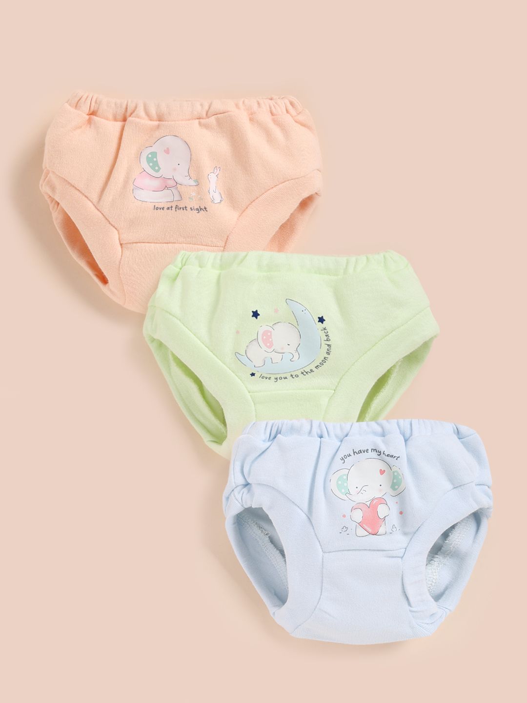 Simply Girls Pack of 3 Printed Cotton Basic Briefs-picture-52