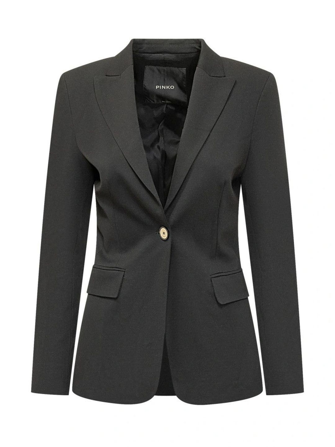 Pinko Notched Lapel Single-Breasted Tailored Fit Formal Blazers-picture-54