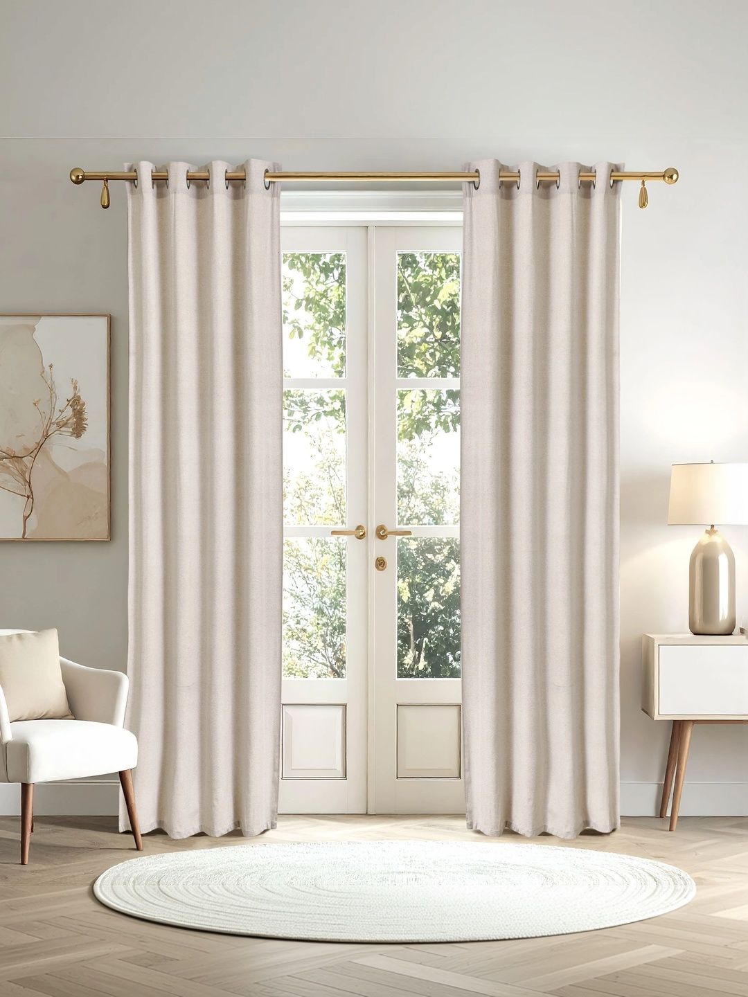 Home Centre Beige Set of 2 Door Curtain-image-37