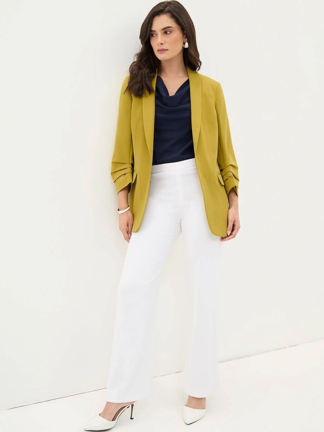 SALT ATTIRE Notched Lapel Open Front Formal Blazers-picture-22