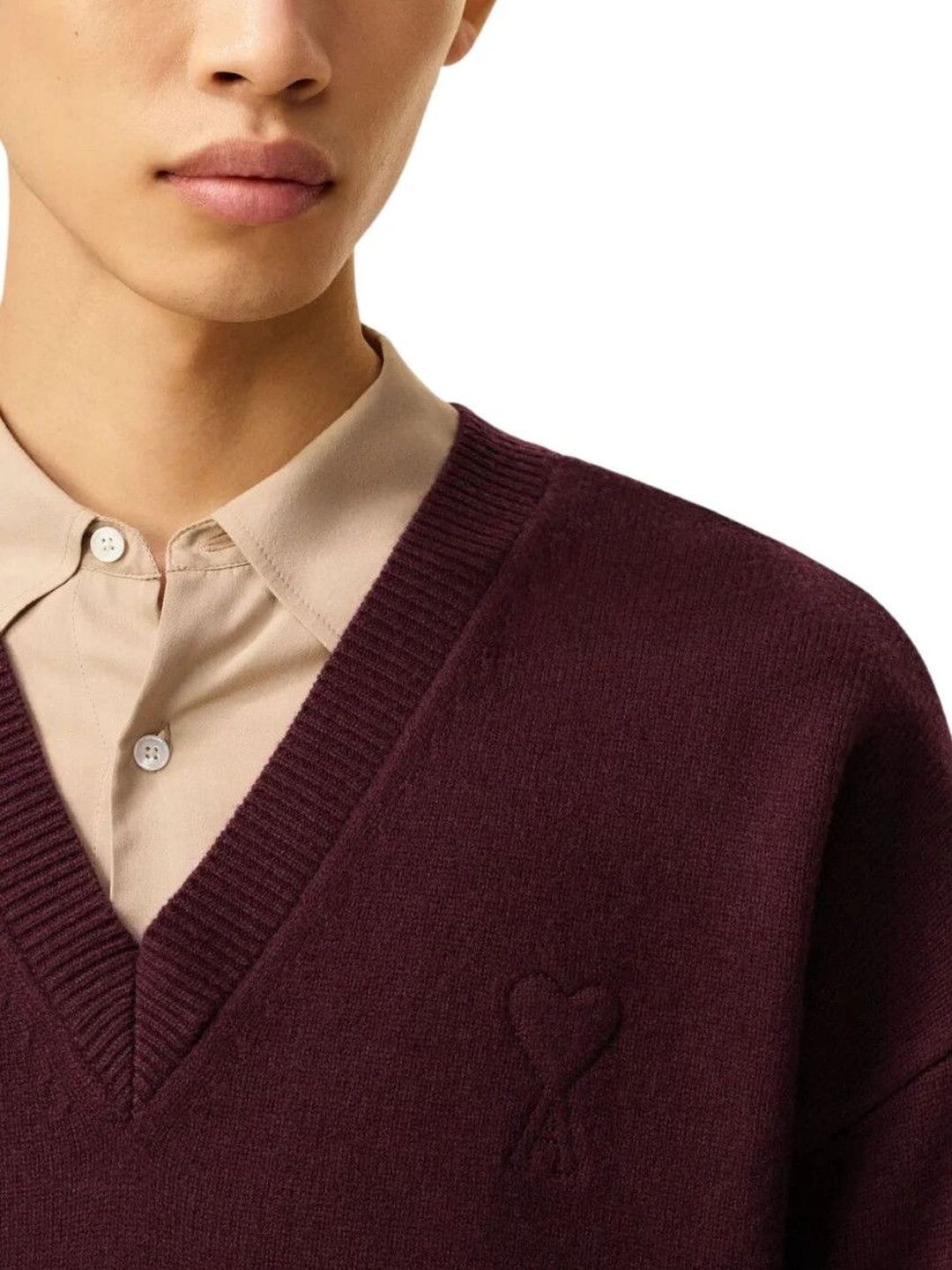 Ami Paris Men Woollen Pullover with Embroidered Detail-picture-44