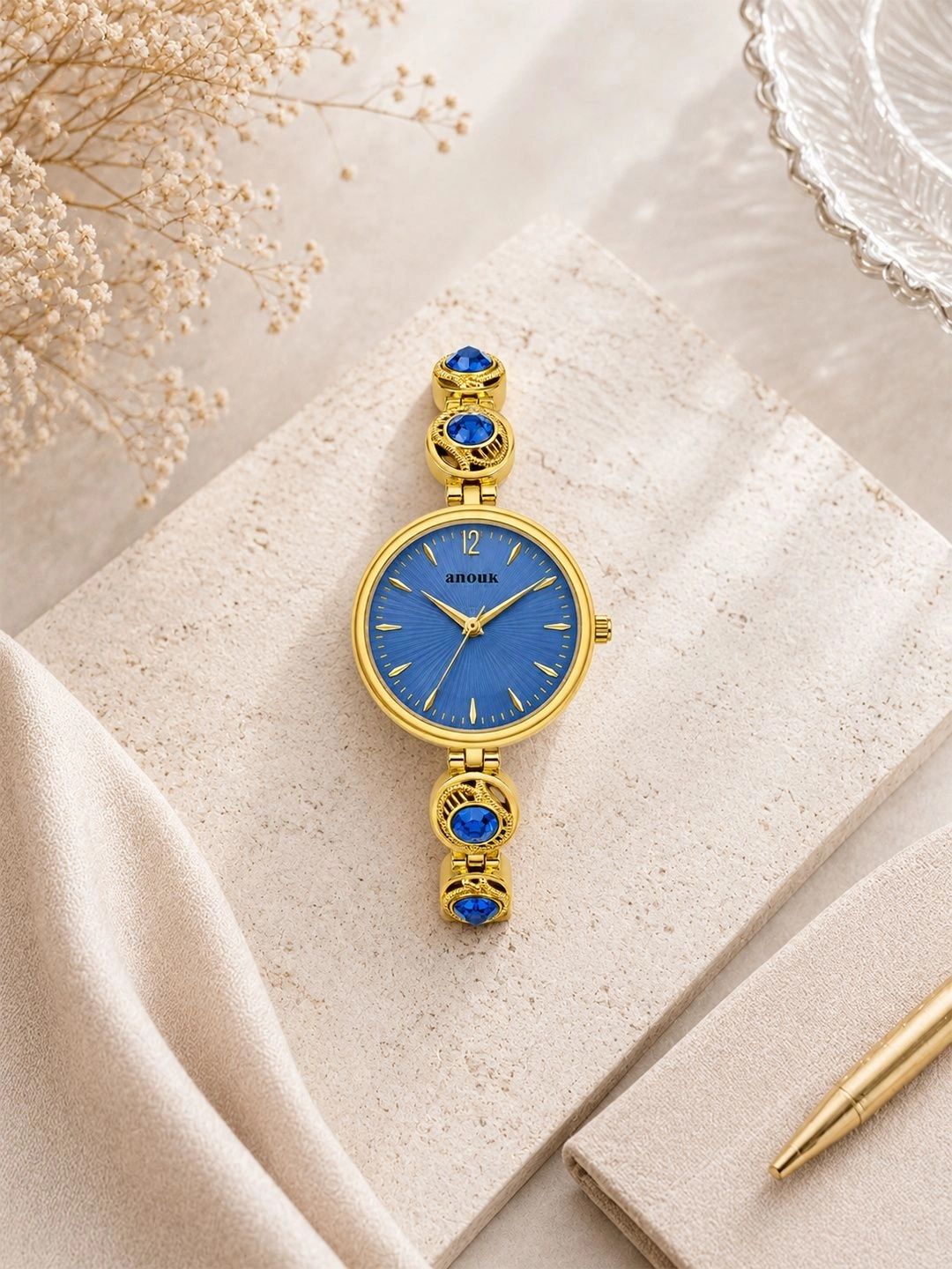 Anouk Women Patterned Dial & Stainless Steel Bracelet Style Straps Analogue Watch-image-30