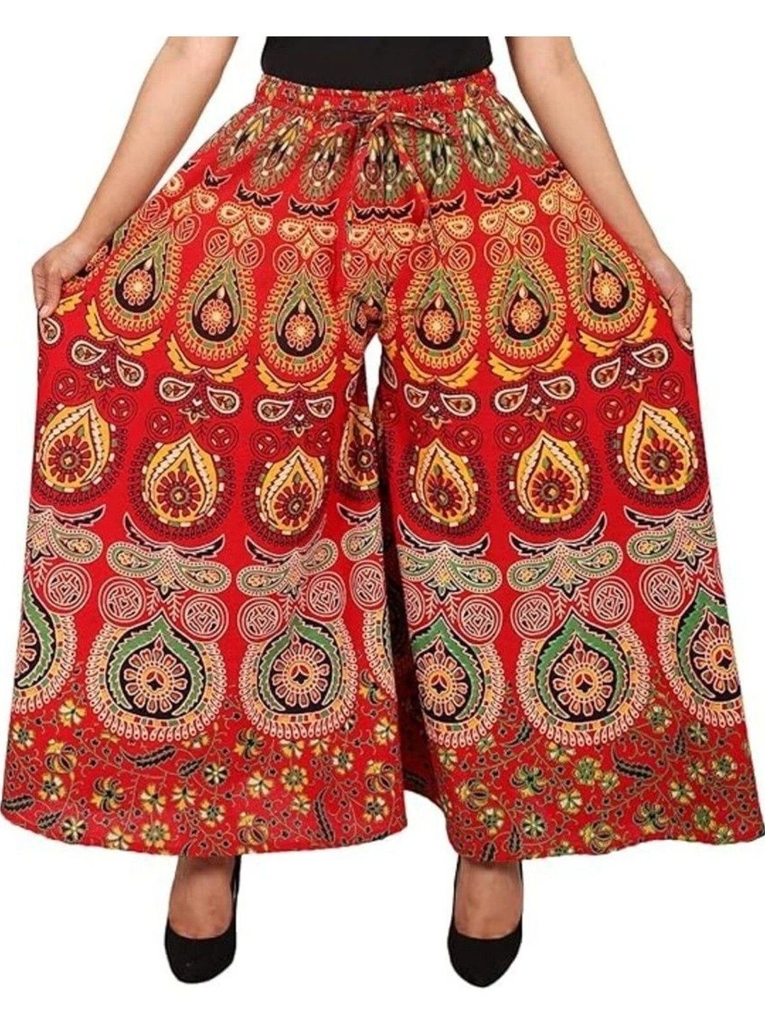 OUTER WEAR AYAM EXPORTS Women Ethnic Motifs Printed Knitted Ethnic Palazzos-picture-26