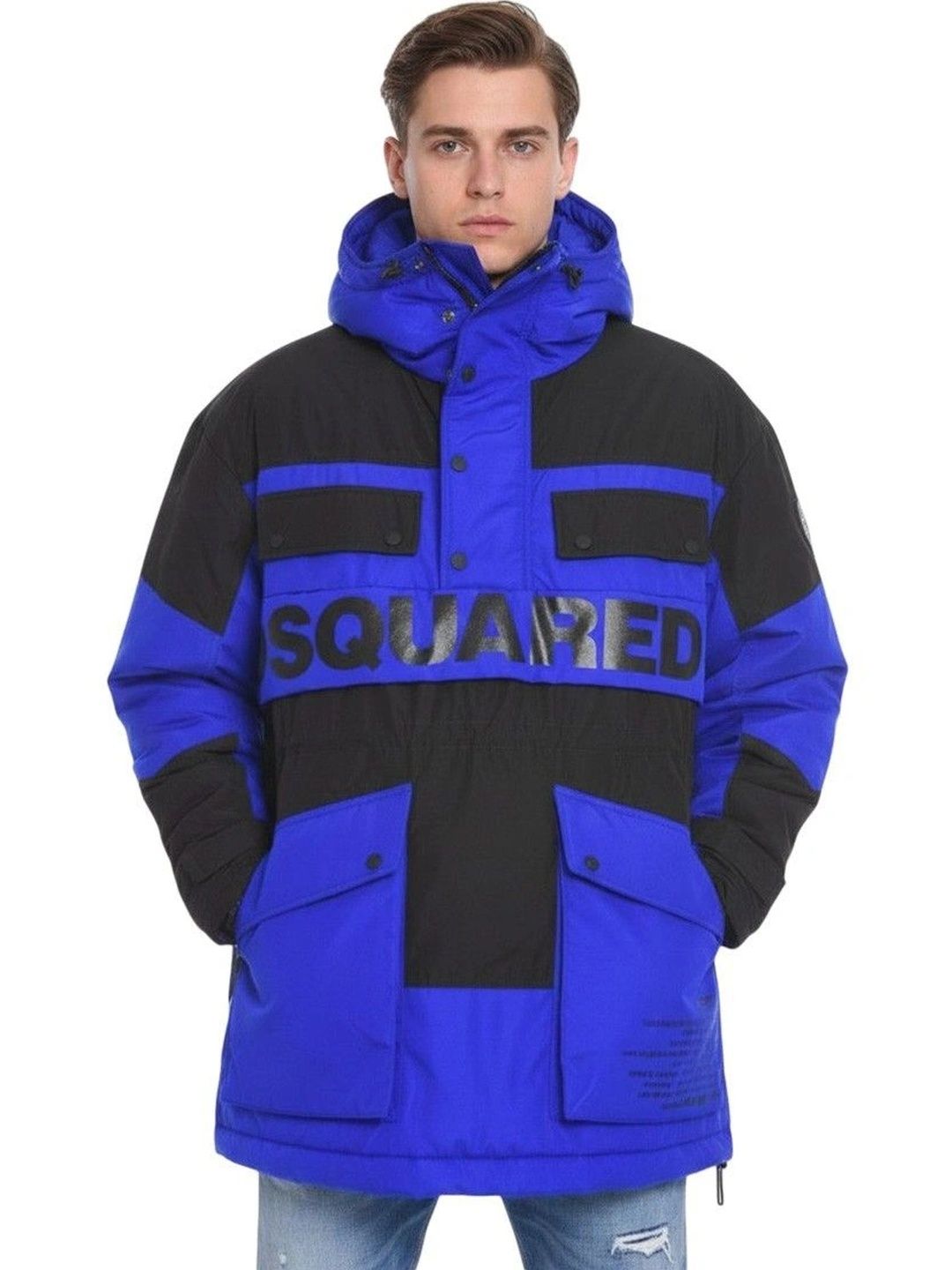 Dsquared2 Men Typography Colourblocked Insulator Longline Puffer Jacket-picture-17