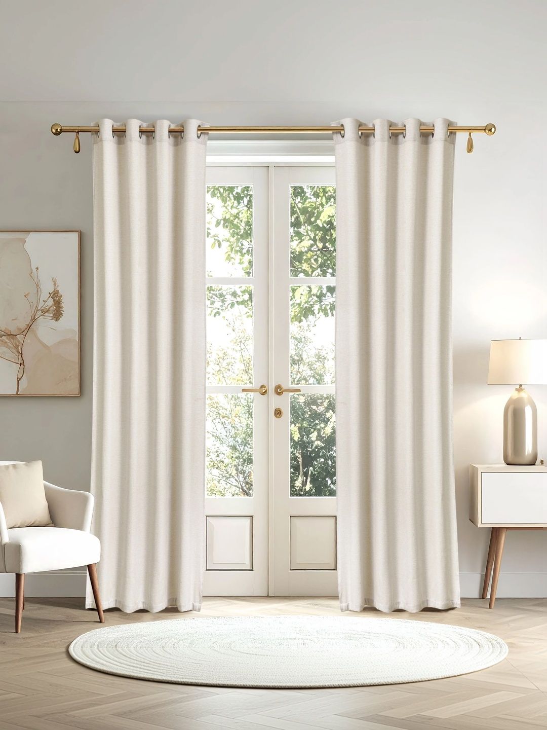 Home Centre Beige Set of 2 Door Curtain-image-31