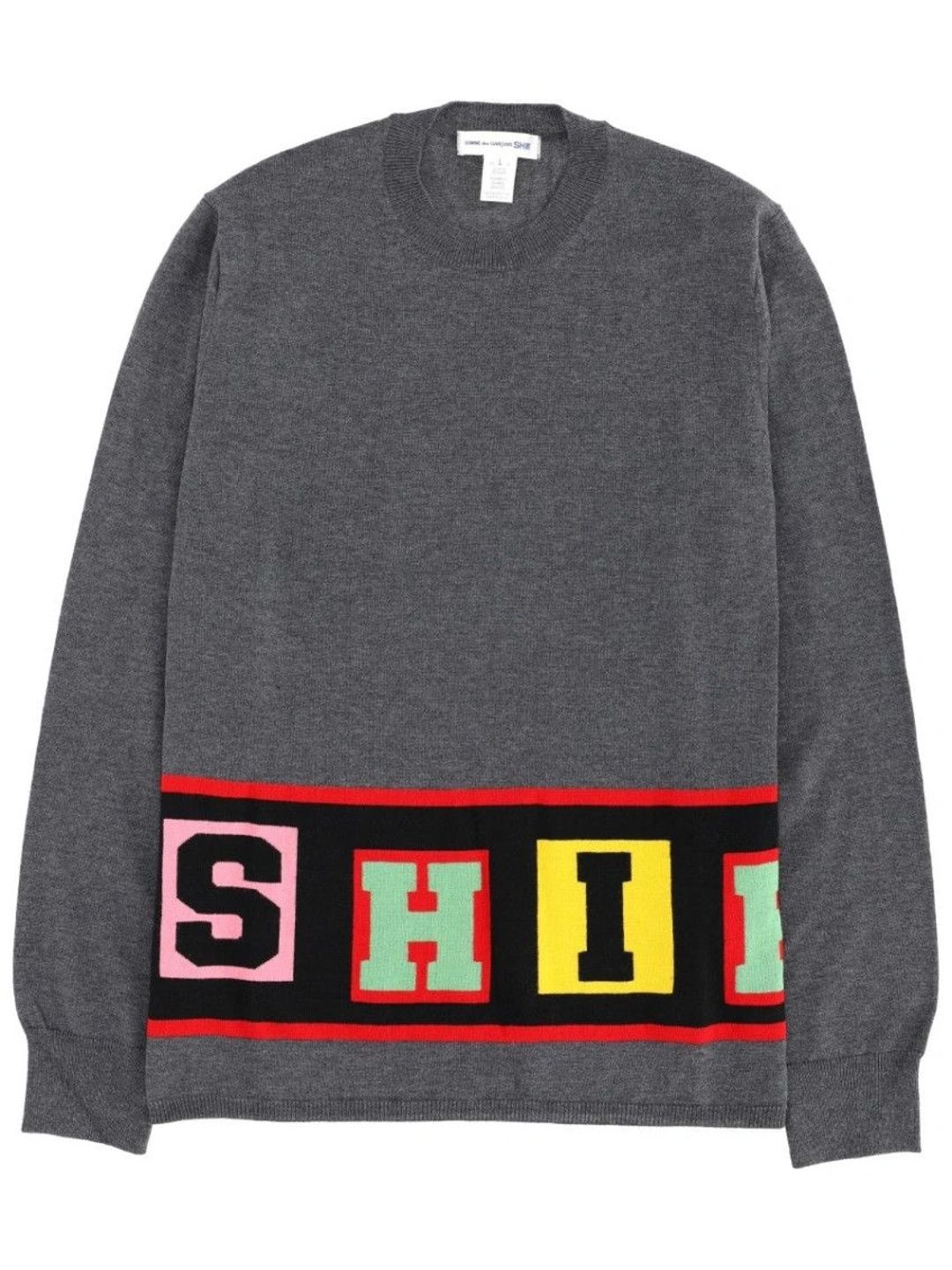 Comme Des Garcons Men Typography Printed Woollen Pullover-picture-27
