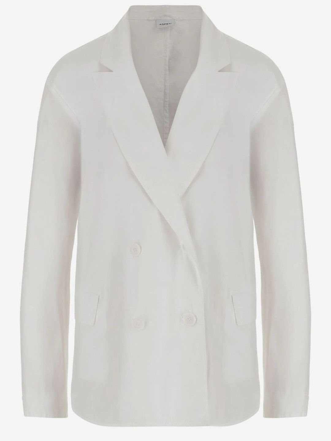 Aspesi White Double-Breasted Cotton Blazer-picture-16