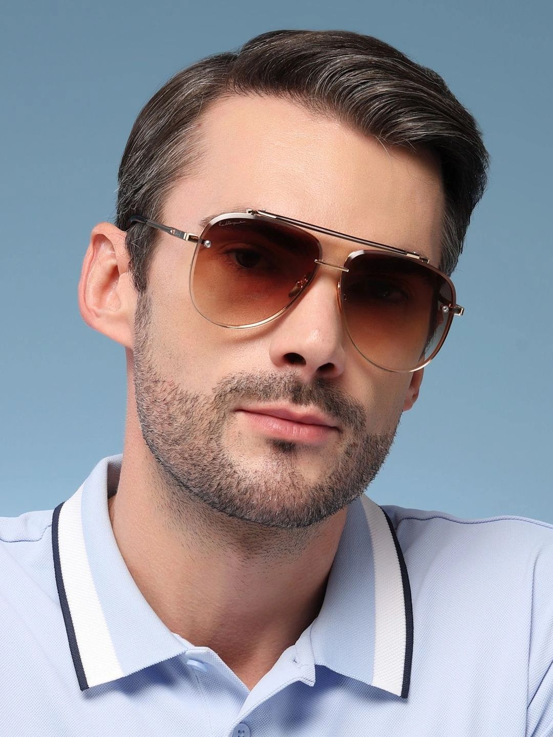 Red Tape Unisex Brown Lens & Gold Frame Aviator Sunglasses with UV Protected Lens-image-38