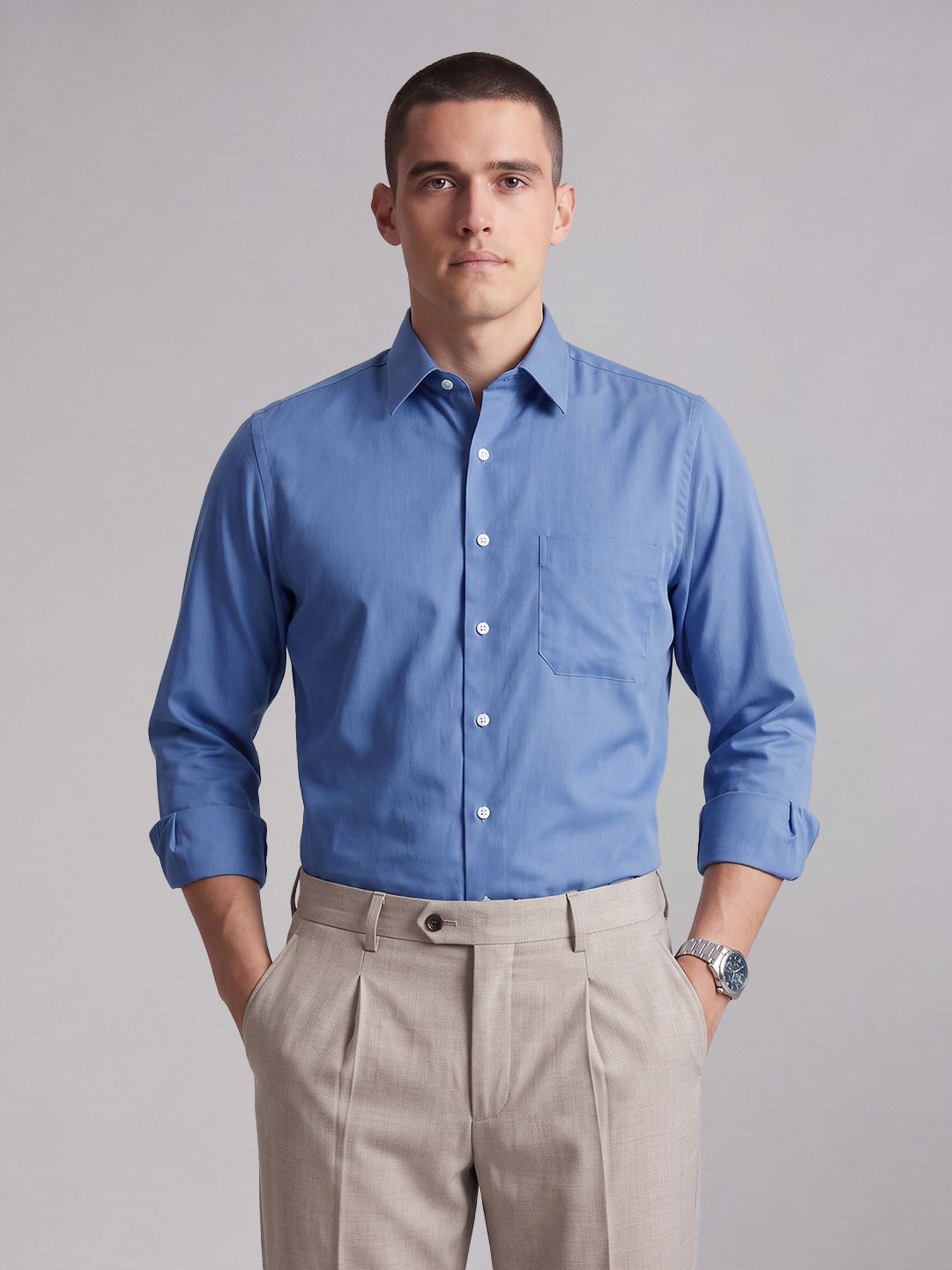 Louis Philippe Slim Fit Pure Cotton Formal Shirt-picture-12