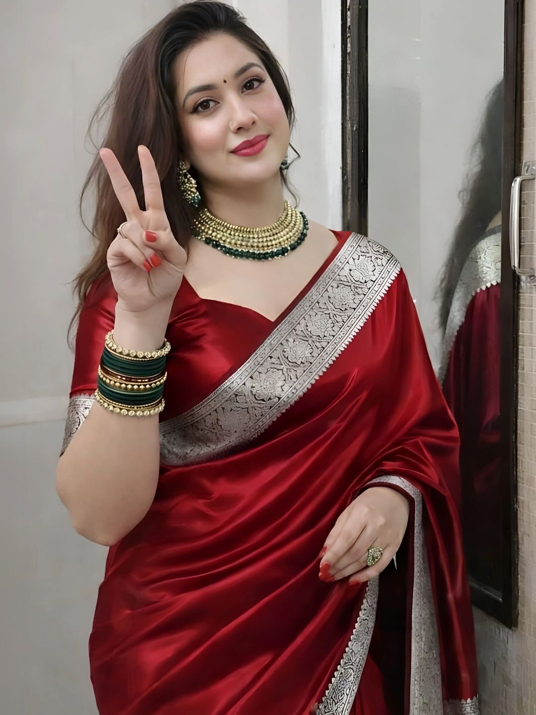 EEFA FASHION Woven Design Zari Satin Banarasi Saree-picture-19