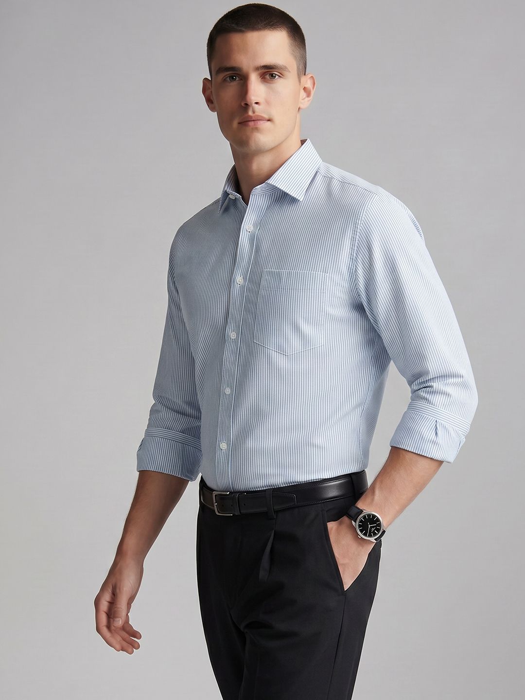 Van Heusen Slim Fit Striped Formal Shirt-picture-45