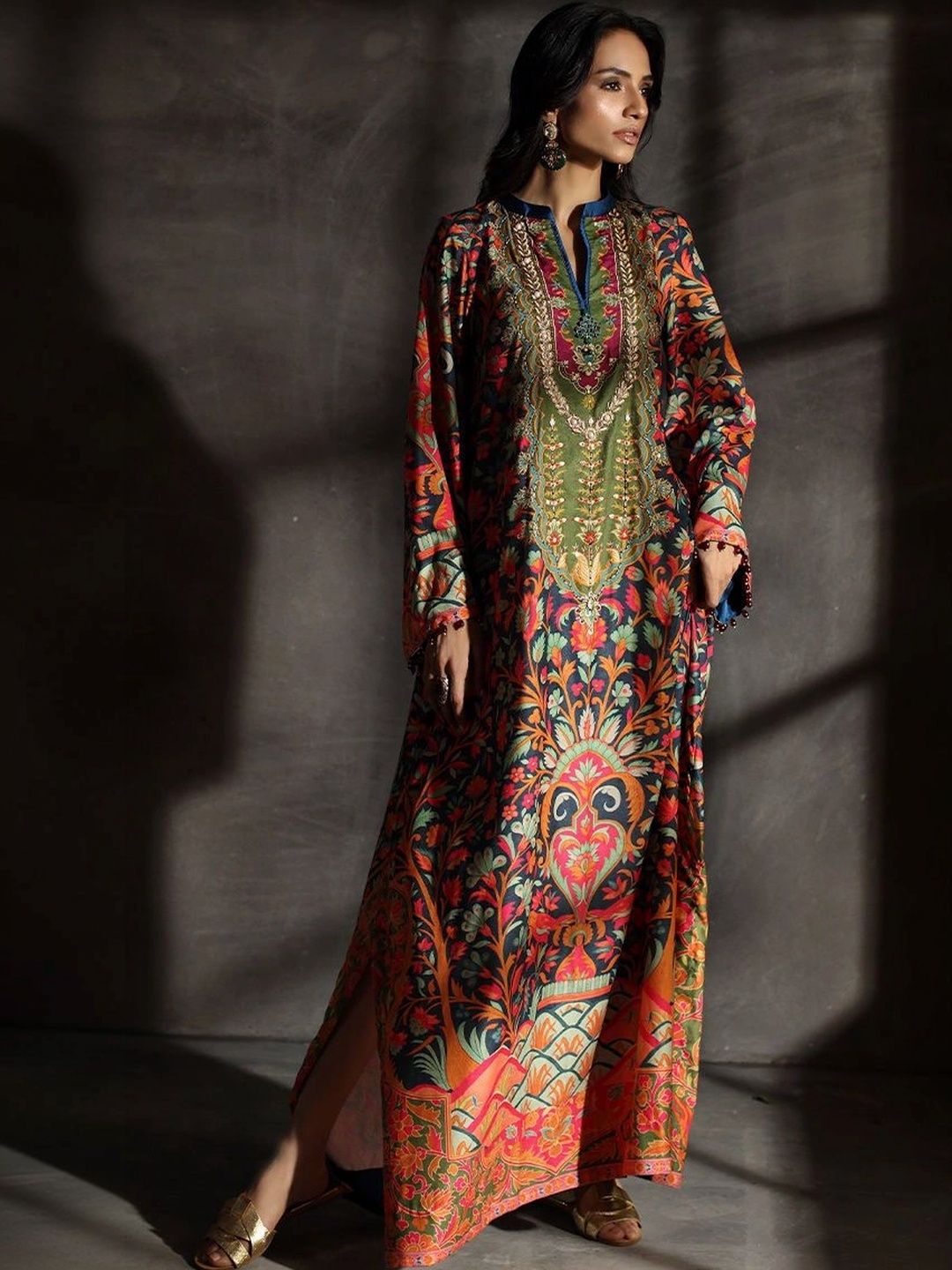 D.A.Kurtis. Botanical Printed Kaftan Kurti-picture-32