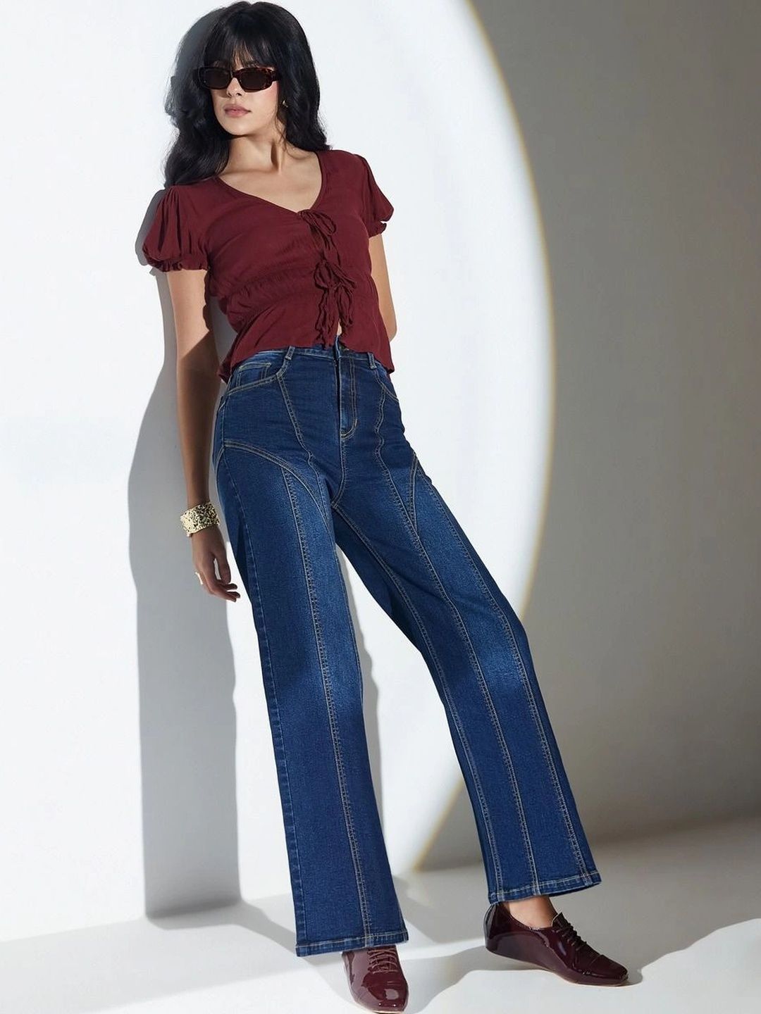 Miss Chase Women Wide Leg High-Rise Stretchable Jeans-image-22