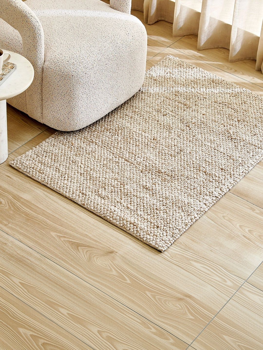 Home Centre Pebble Beige & Brown Textured Woolen Handwoven Dhurrie-picture-12
