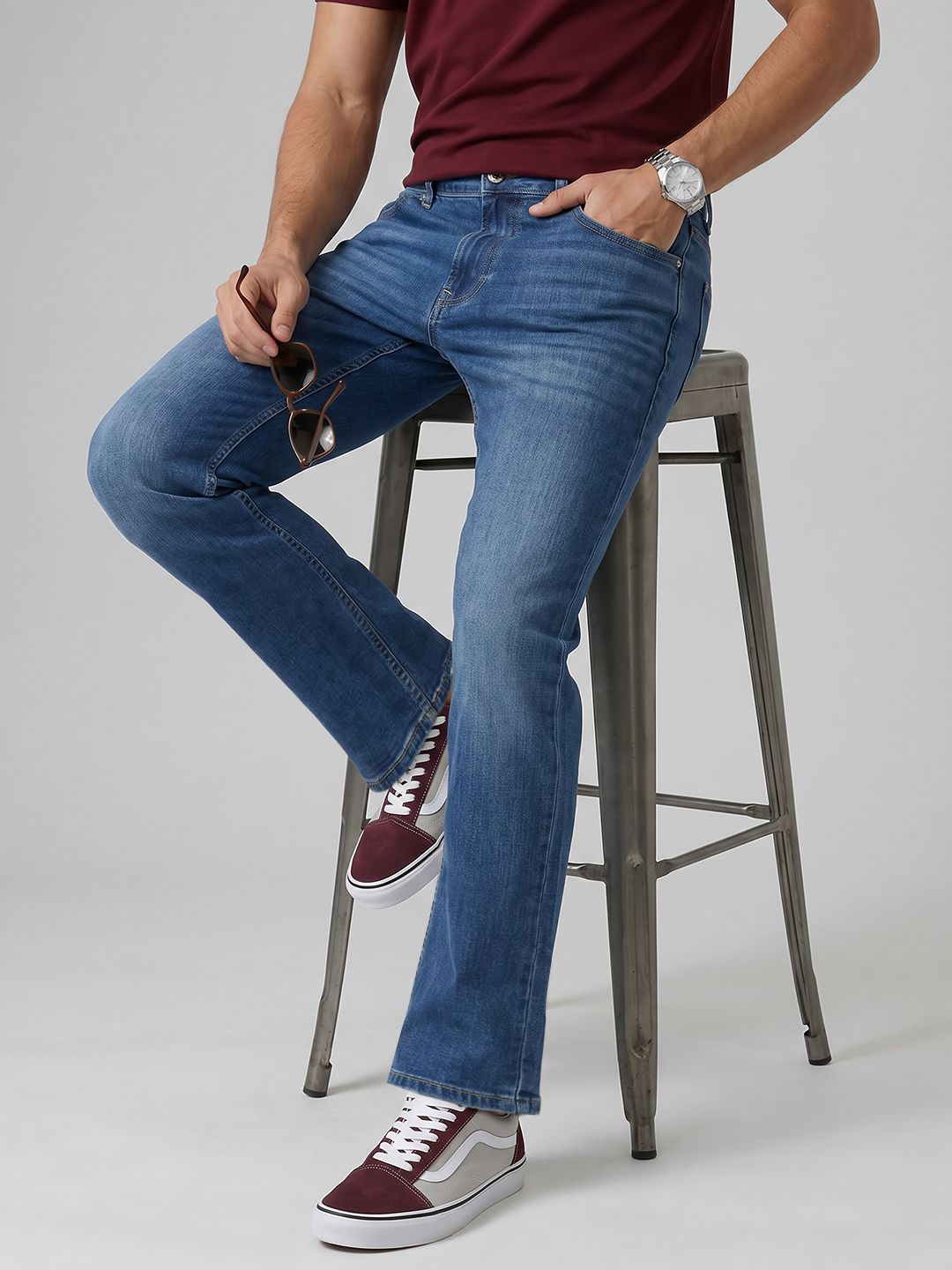 SPYKAR Men Bootcut Fit Stretchable Jeans-picture-10