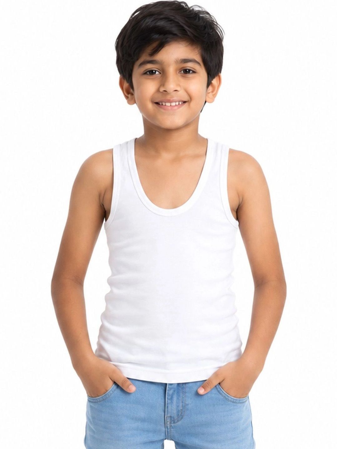 Kids Basket Boys Pack of 3 Cotton Undershirt-picture-22