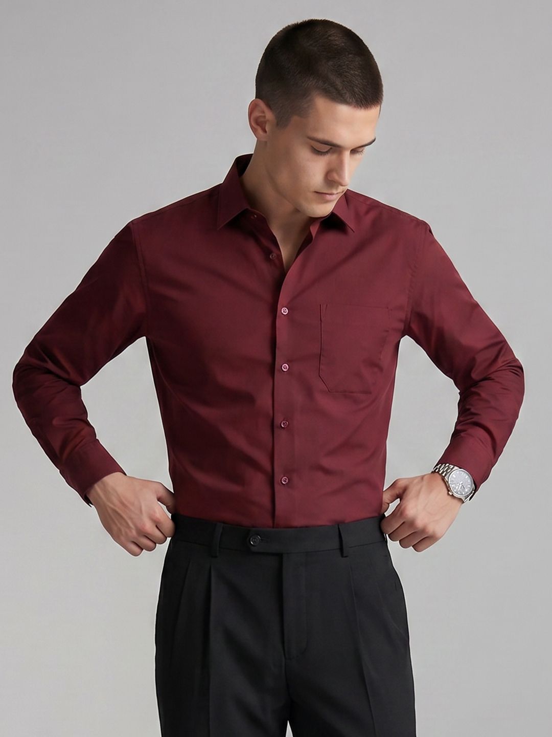 Louis Philippe Slim Fit Pure Cotton Formal Shirt-picture-57