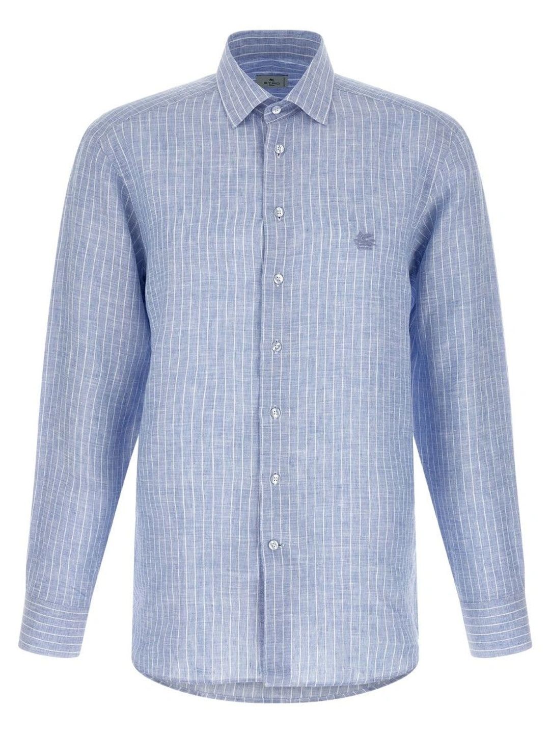 ETRO Light Blue Striped Linen Shirt-picture-35